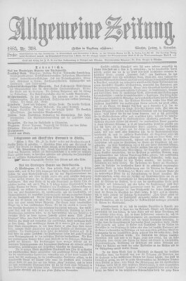 Allgemeine Zeitung Freitag 6. November 1885