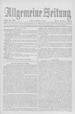 Allgemeine Zeitung Sonntag 8. November 1885