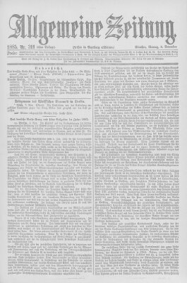 Allgemeine Zeitung Montag 9. November 1885