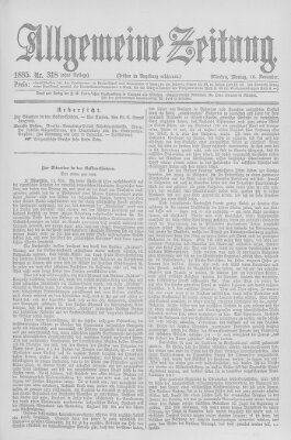 Allgemeine Zeitung Montag 16. November 1885