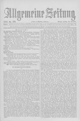 Allgemeine Zeitung Freitag 20. November 1885