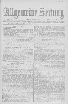 Allgemeine Zeitung Samstag 28. November 1885