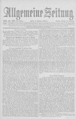 Allgemeine Zeitung Montag 30. November 1885