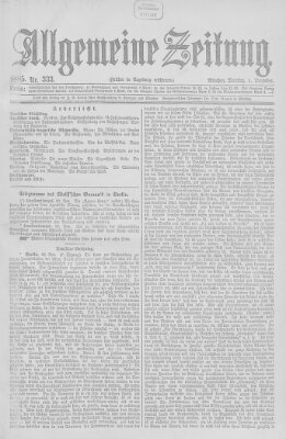 Allgemeine Zeitung Dienstag 1. Dezember 1885