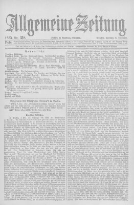 Allgemeine Zeitung Sonntag 6. Dezember 1885