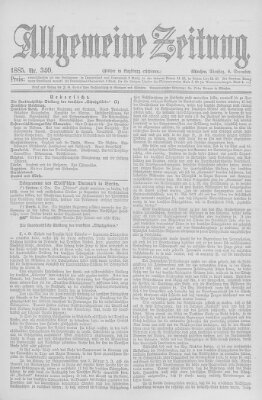 Allgemeine Zeitung Dienstag 8. Dezember 1885