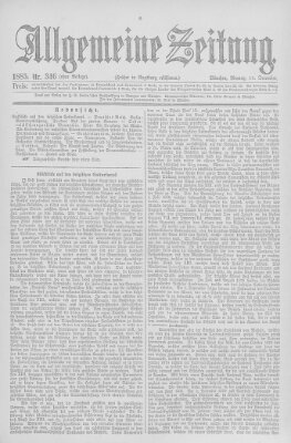 Allgemeine Zeitung Montag 14. Dezember 1885