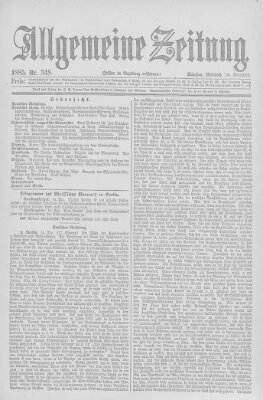 Allgemeine Zeitung Mittwoch 16. Dezember 1885