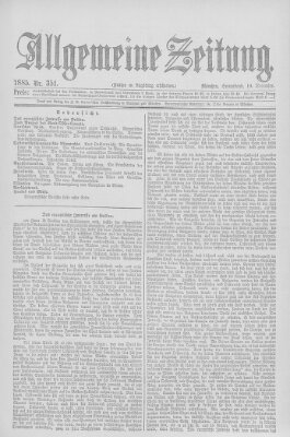 Allgemeine Zeitung Samstag 19. Dezember 1885