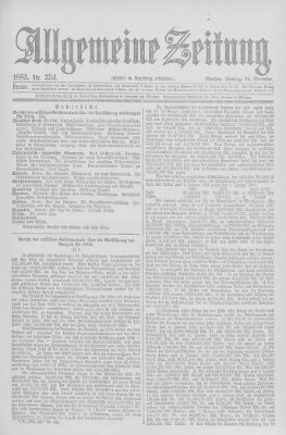 Allgemeine Zeitung Dienstag 22. Dezember 1885