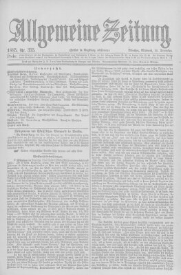 Allgemeine Zeitung Mittwoch 23. Dezember 1885