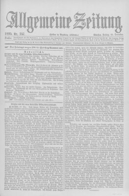 Allgemeine Zeitung Freitag 25. Dezember 1885