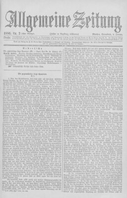 Allgemeine Zeitung Samstag 2. Januar 1886