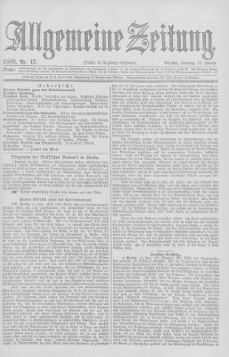 Allgemeine Zeitung Sonntag 17. Januar 1886