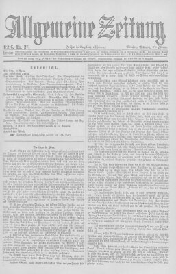 Allgemeine Zeitung Mittwoch 27. Januar 1886