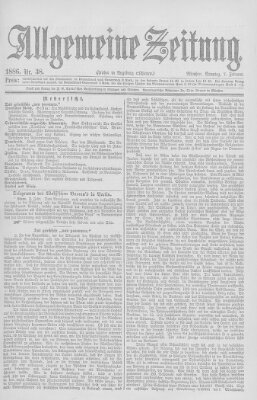 Allgemeine Zeitung Sonntag 7. Februar 1886