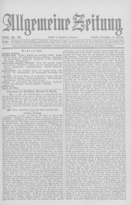 Allgemeine Zeitung Samstag 13. Februar 1886