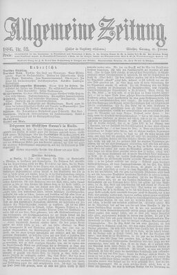 Allgemeine Zeitung Sonntag 21. Februar 1886