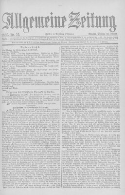 Allgemeine Zeitung Dienstag 23. Februar 1886