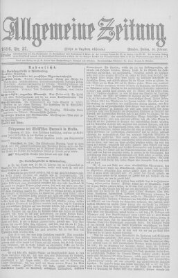 Allgemeine Zeitung Freitag 26. Februar 1886