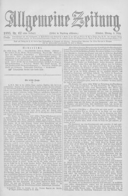 Allgemeine Zeitung Montag 8. März 1886