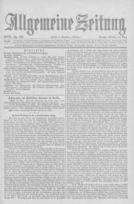 Allgemeine Zeitung Dienstag 23. März 1886