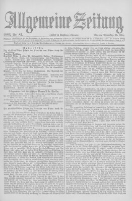 Allgemeine Zeitung Donnerstag 25. März 1886