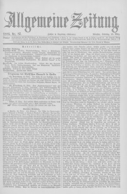 Allgemeine Zeitung Sonntag 28. März 1886