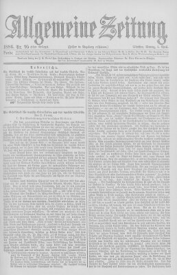 Allgemeine Zeitung Montag 5. April 1886