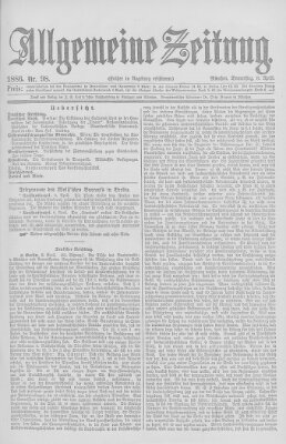 Allgemeine Zeitung Donnerstag 8. April 1886