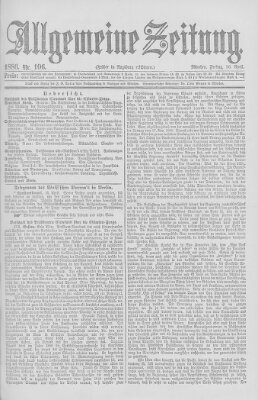 Allgemeine Zeitung Freitag 16. April 1886