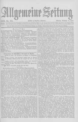 Allgemeine Zeitung Mittwoch 21. April 1886