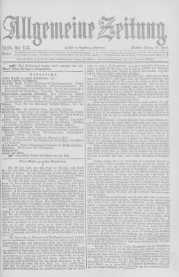 Allgemeine Zeitung Freitag 23. April 1886