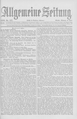 Allgemeine Zeitung Mittwoch 28. April 1886