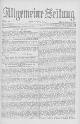 Allgemeine Zeitung Mittwoch 12. Mai 1886