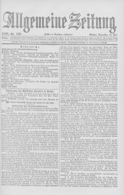 Allgemeine Zeitung Donnerstag 20. Mai 1886