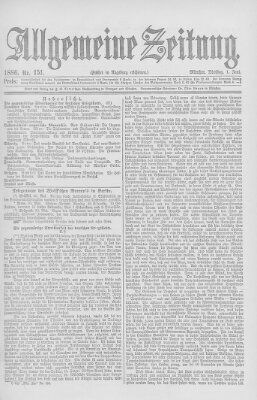 Allgemeine Zeitung Dienstag 1. Juni 1886