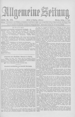 Allgemeine Zeitung Freitag 11. Juni 1886