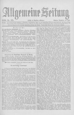 Allgemeine Zeitung Samstag 26. Juni 1886