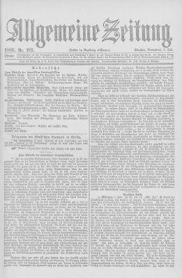 Allgemeine Zeitung Samstag 3. Juli 1886