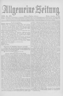 Allgemeine Zeitung Samstag 10. Juli 1886