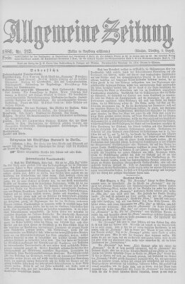 Allgemeine Zeitung Dienstag 3. August 1886