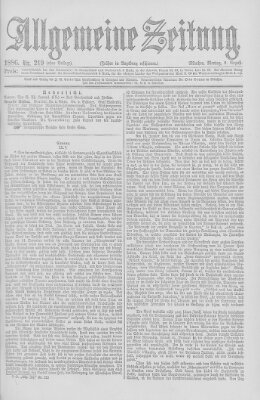 Allgemeine Zeitung Montag 9. August 1886