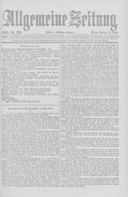 Allgemeine Zeitung Freitag 13. August 1886