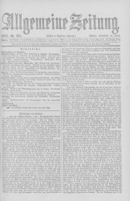 Allgemeine Zeitung Samstag 14. August 1886