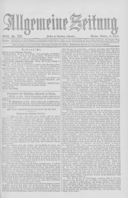 Allgemeine Zeitung Sonntag 15. August 1886