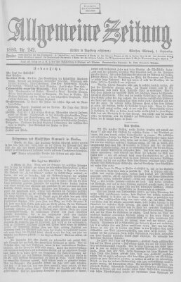 Allgemeine Zeitung Mittwoch 1. September 1886