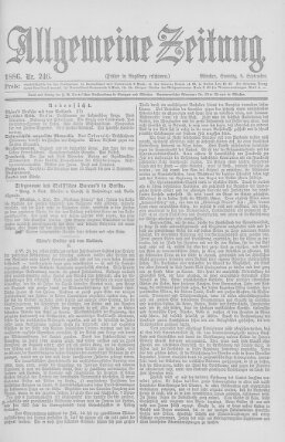 Allgemeine Zeitung Sonntag 5. September 1886