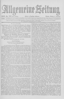 Allgemeine Zeitung Montag 6. September 1886