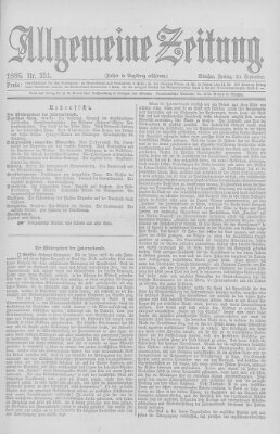 Allgemeine Zeitung Freitag 10. September 1886